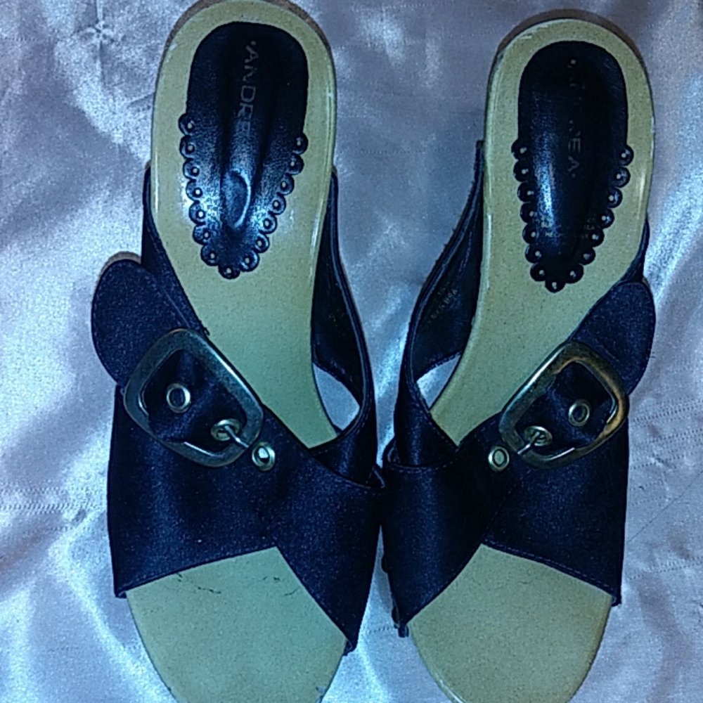 Black sandal heels 4.5"